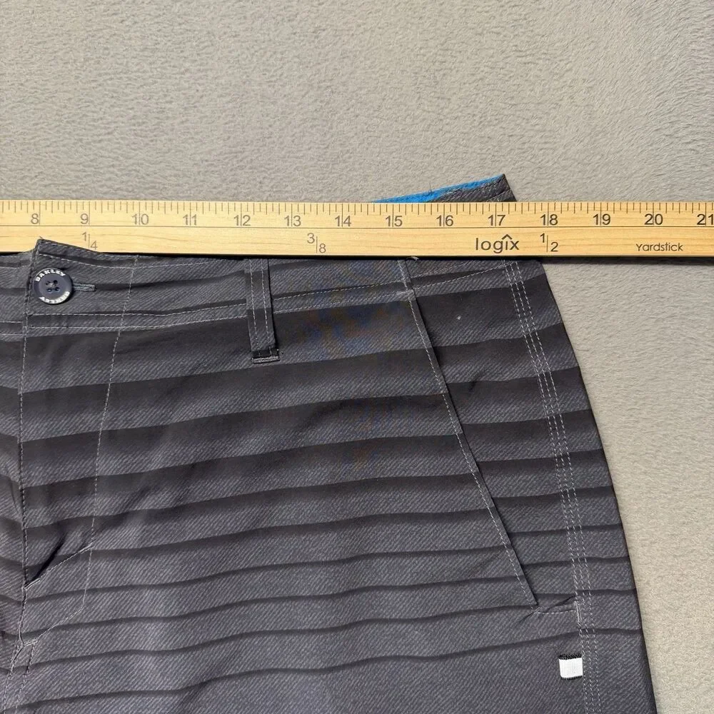 Oakley Mens 34 Hybrid Boardshorts Swim Trunks Striped Gray Black 10